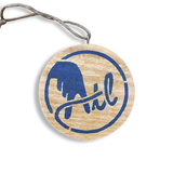 Wooden ATL Holiday Ornament in Blue